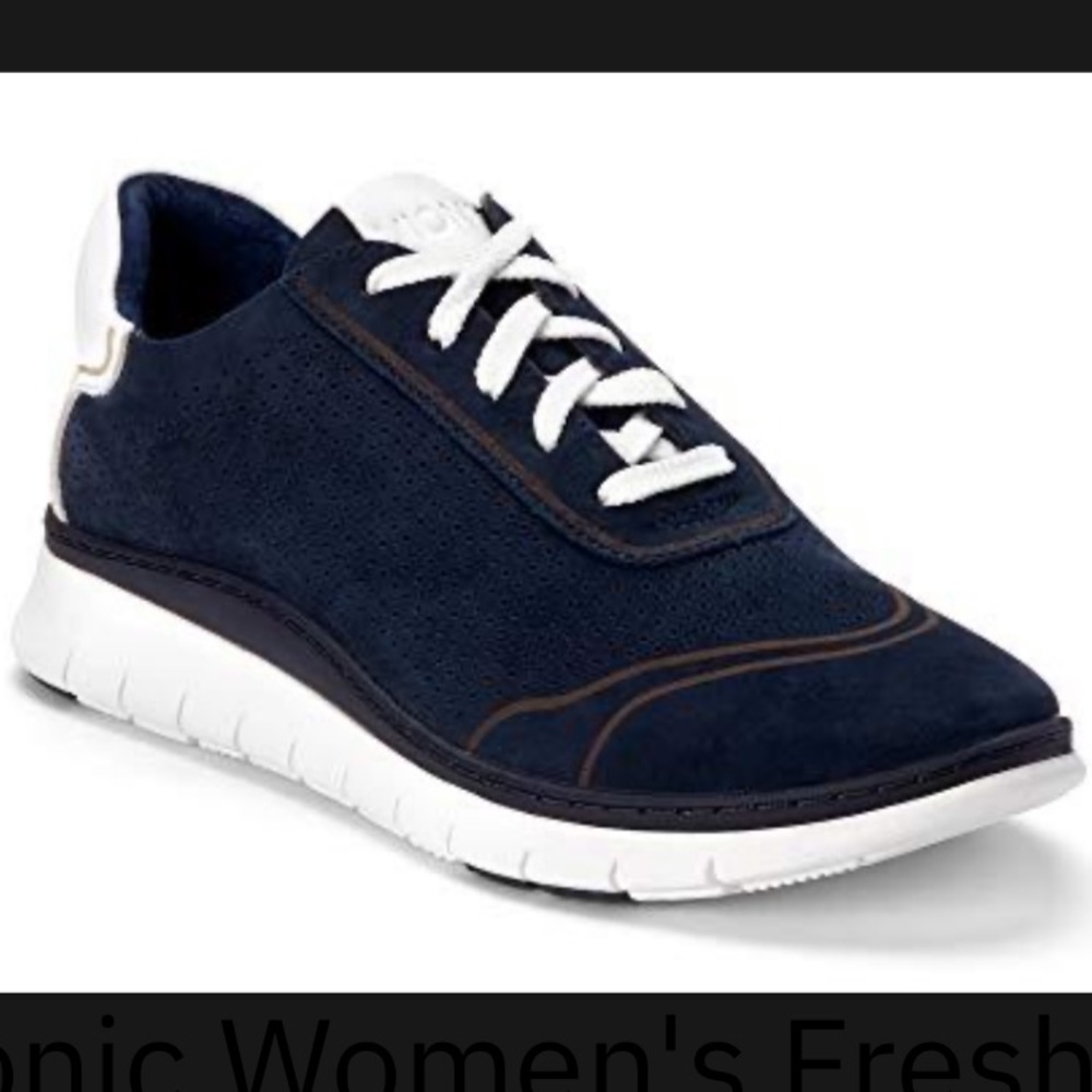 Vionic Riley Suede Sneakers Blue White 7.5